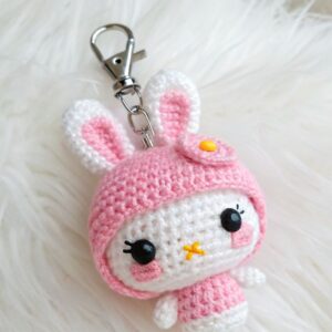 Cute White and pink color Keychain